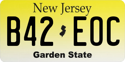 NJ license plate B42EOC