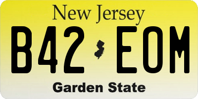 NJ license plate B42EOM