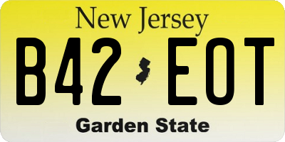 NJ license plate B42EOT