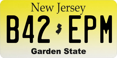 NJ license plate B42EPM