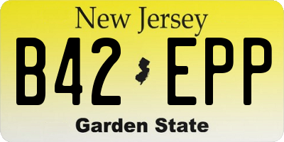 NJ license plate B42EPP