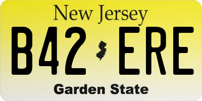 NJ license plate B42ERE
