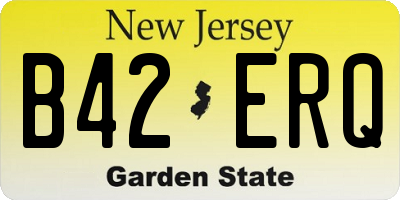 NJ license plate B42ERQ