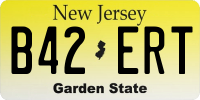 NJ license plate B42ERT