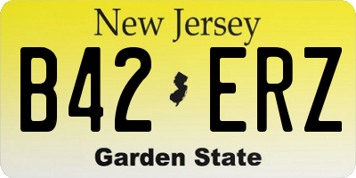 NJ license plate B42ERZ