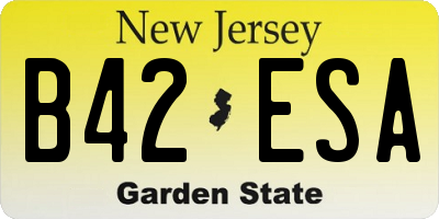 NJ license plate B42ESA