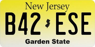 NJ license plate B42ESE