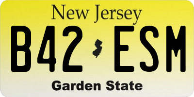 NJ license plate B42ESM
