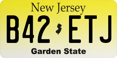 NJ license plate B42ETJ