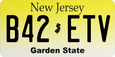 NJ license plate B42ETV