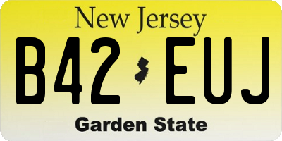 NJ license plate B42EUJ
