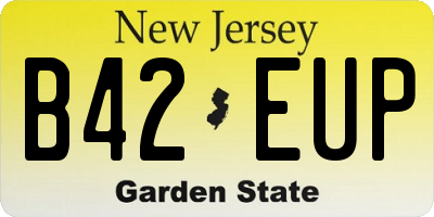 NJ license plate B42EUP