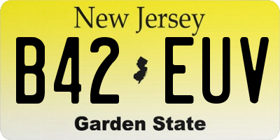 NJ license plate B42EUV