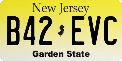 NJ license plate B42EVC