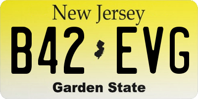 NJ license plate B42EVG