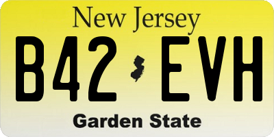 NJ license plate B42EVH