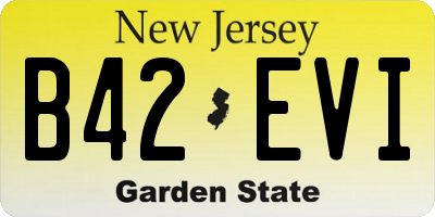 NJ license plate B42EVI