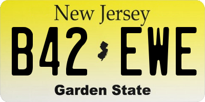 NJ license plate B42EWE