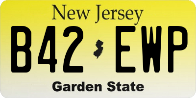 NJ license plate B42EWP