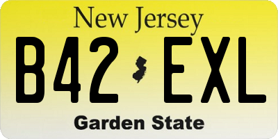 NJ license plate B42EXL