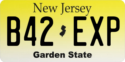 NJ license plate B42EXP