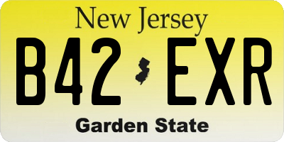 NJ license plate B42EXR