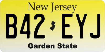 NJ license plate B42EYJ