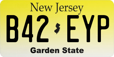 NJ license plate B42EYP