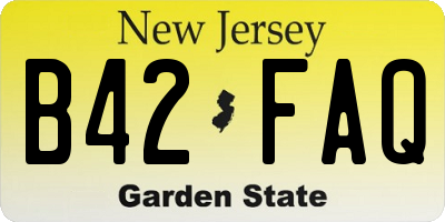 NJ license plate B42FAQ