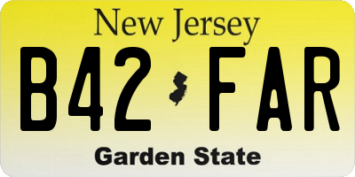 NJ license plate B42FAR