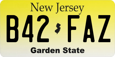 NJ license plate B42FAZ