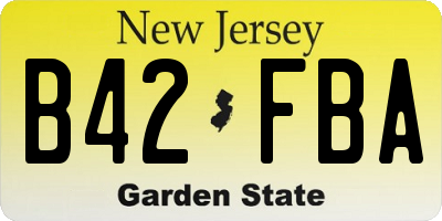 NJ license plate B42FBA