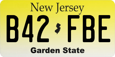 NJ license plate B42FBE
