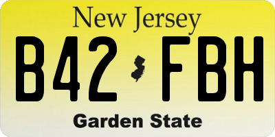 NJ license plate B42FBH