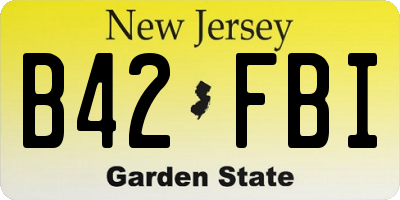 NJ license plate B42FBI
