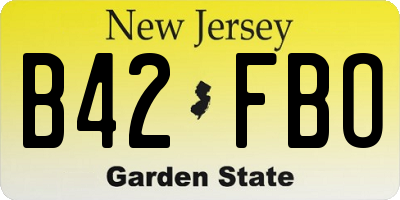 NJ license plate B42FBO