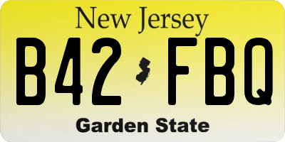 NJ license plate B42FBQ
