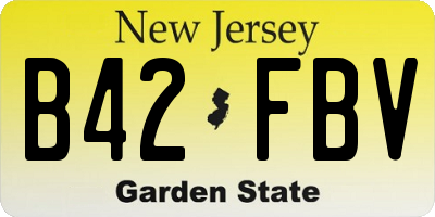 NJ license plate B42FBV