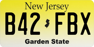NJ license plate B42FBX