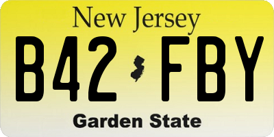 NJ license plate B42FBY