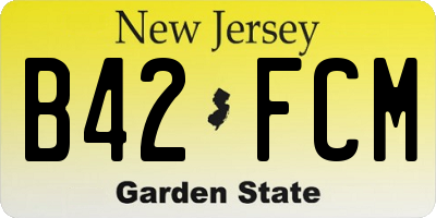 NJ license plate B42FCM