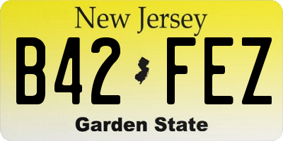 NJ license plate B42FEZ