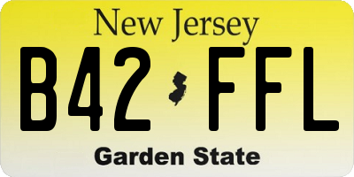 NJ license plate B42FFL