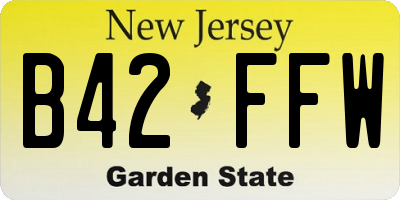NJ license plate B42FFW