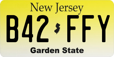 NJ license plate B42FFY