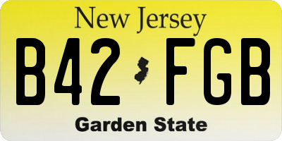 NJ license plate B42FGB