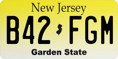 NJ license plate B42FGM
