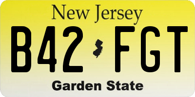 NJ license plate B42FGT