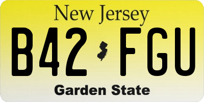 NJ license plate B42FGU