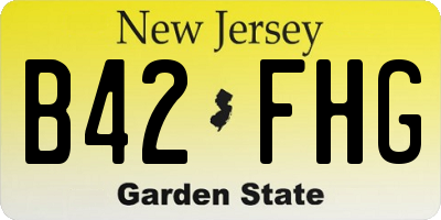 NJ license plate B42FHG